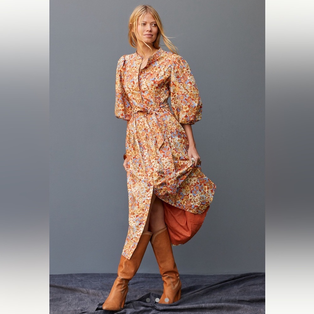 Anthropologie Love The Label Floral Maxi Dress - 100% Cotton